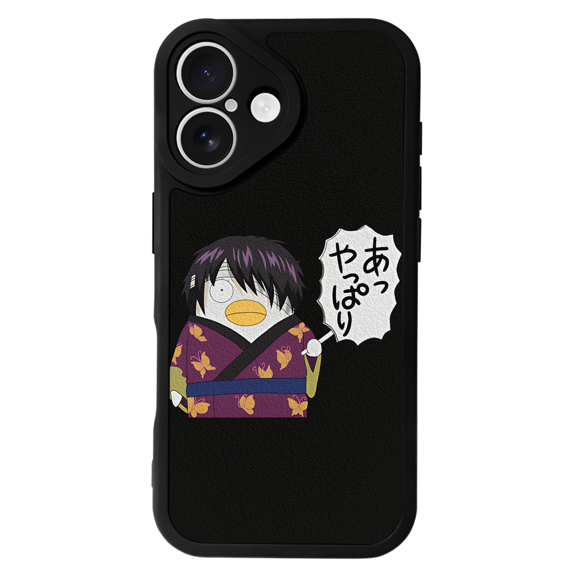 （画像用） ぎんたま 坂田銀時（さかたぎんとき） 神楽 志村新八（しむら しんぱち） GINTAMA Sakata Gintoki Kagura Shimura Shinpachi 【iPhone 16シリーズ対応】シリコンスマホケース（レザー調） 材質：シリコン
